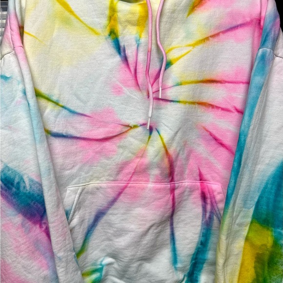Suna brand white with yellow/blue/pink/green tye dyed hoodie. Size 3XL. - Picture 2 of 3